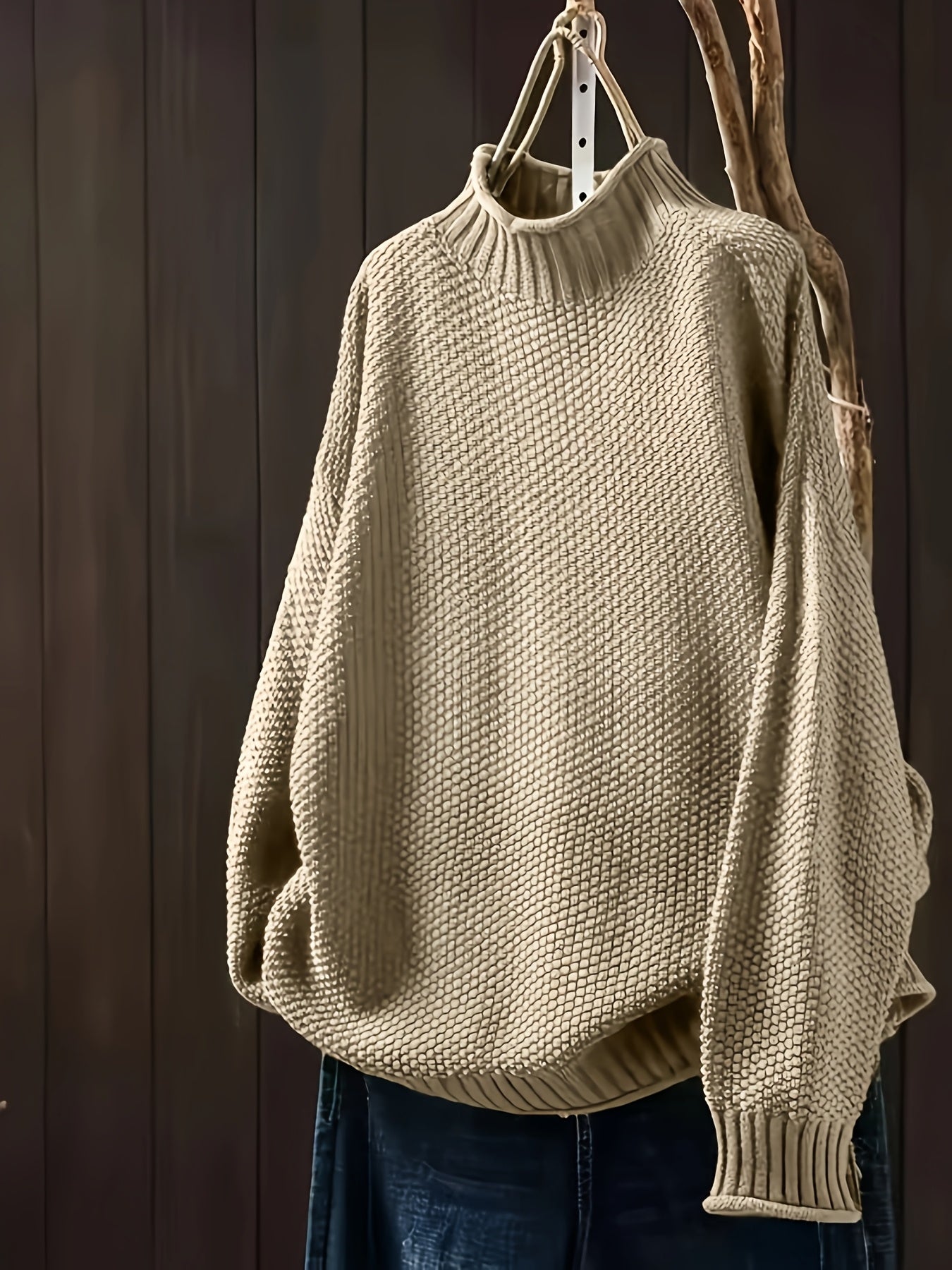 Amara - Damen Strickpullover mit Stehkragen und lockerem Schnitt