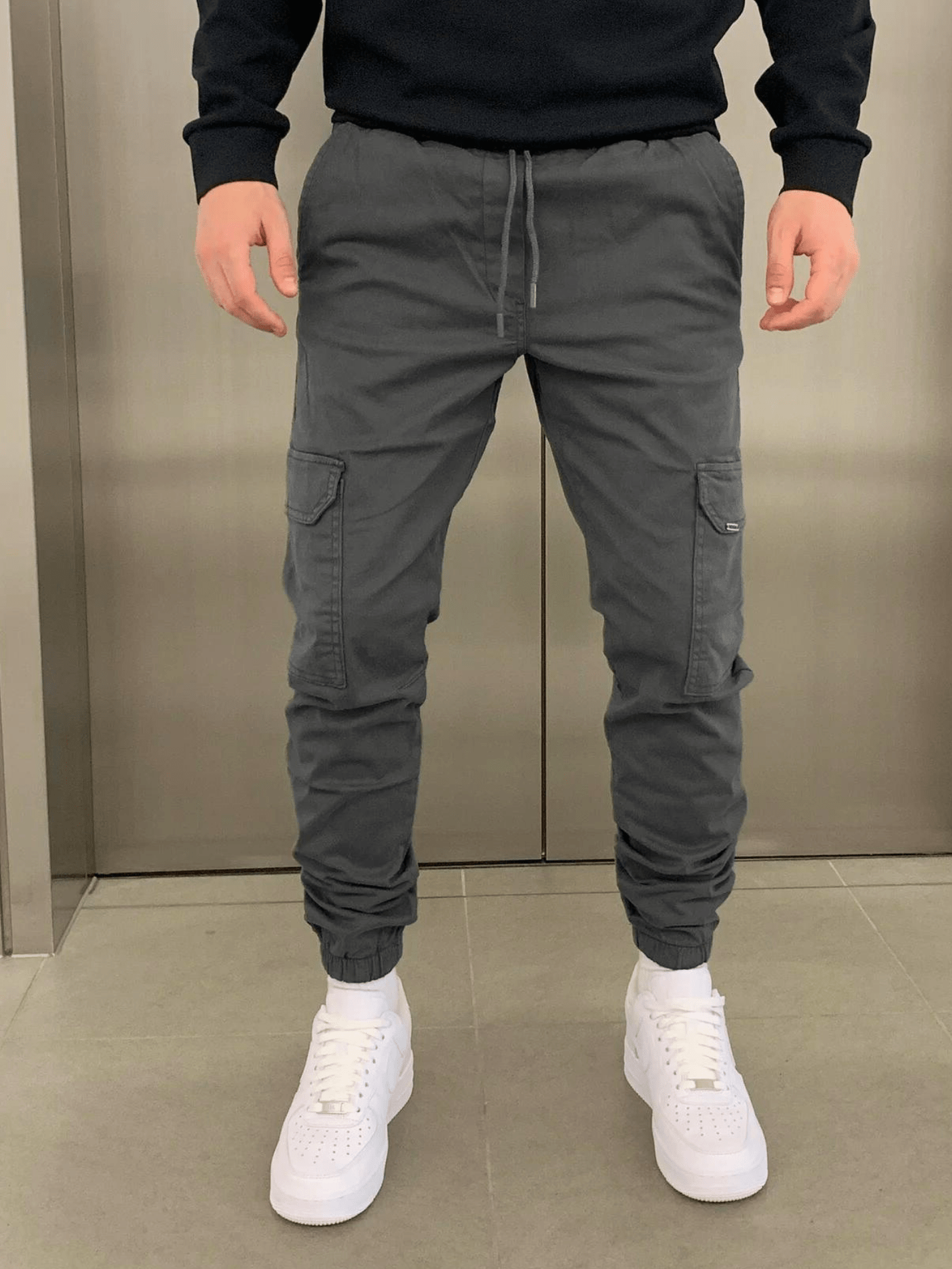 Luca – Herren Cargo Jogpants mit elastischem Bund