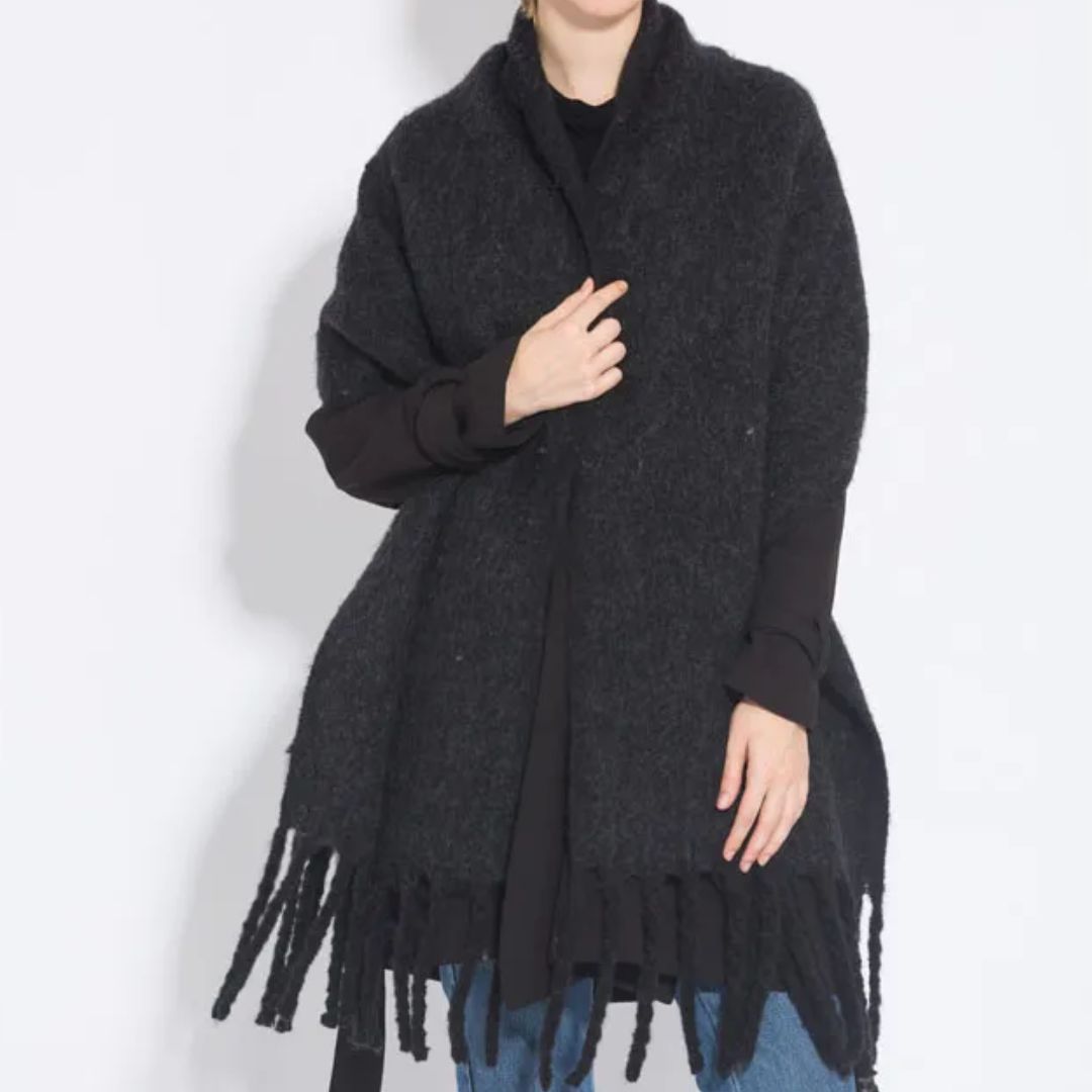 Elena – Weicher Oversized-Schal mit Fransen