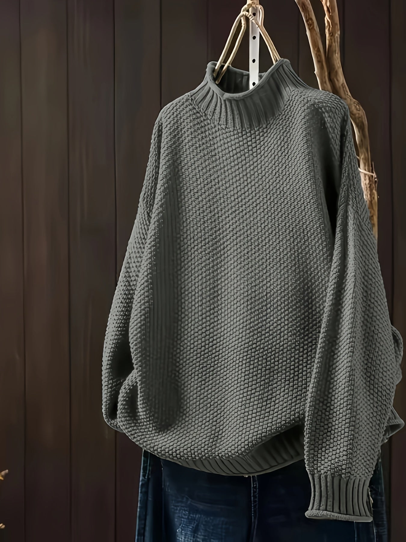 Amara - Damen Strickpullover mit Stehkragen und lockerem Schnitt