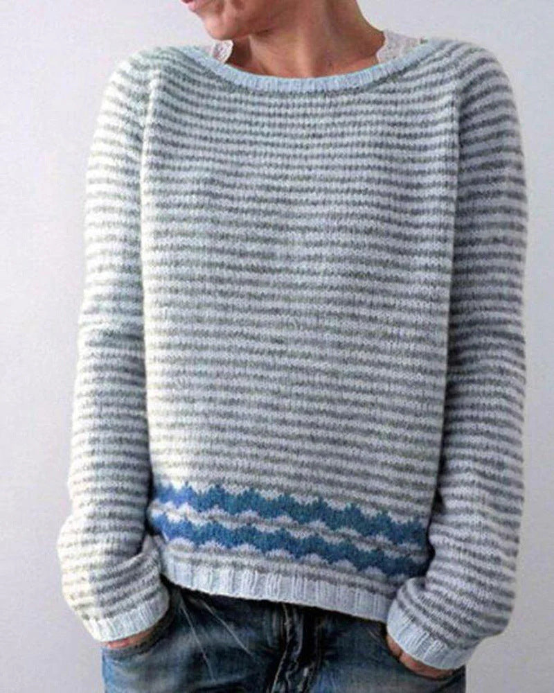 Lara - Damen Strickpullover mit Rundhalsausschnitt