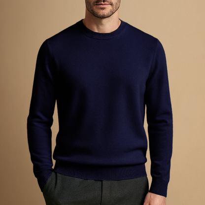 Finn – Klassischer Herren Feinstrickpullover mit Rundhalsausschnitt