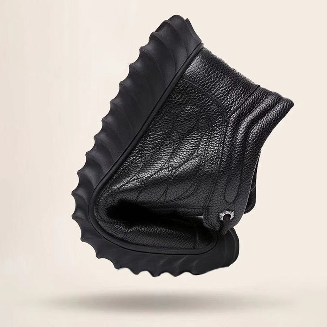 Marcos - Herren-Hausschuhe aus Leder mit warmem Futter und Rutschfestigkeit