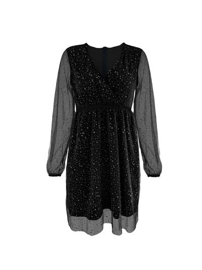 Isabelle – Glitzerndes Abendkleid mit Transparentärmeln Damen
