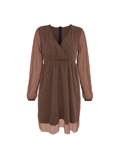 Isabelle – Glitzerndes Abendkleid mit Transparentärmeln Damen