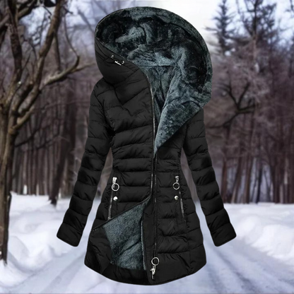 Clara – Damen Winterjacke mit Fleecefutter und Kapuze