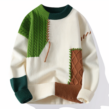 Mika – Patchwork Strickpullover Herren