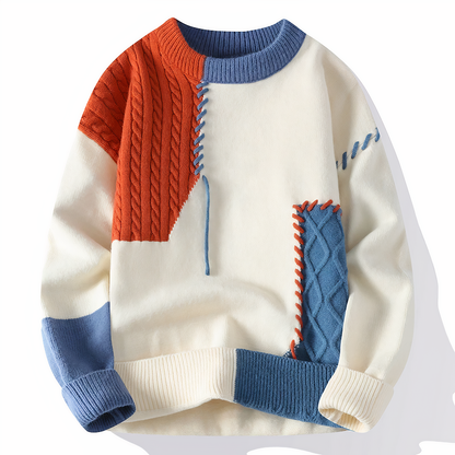 Mika – Patchwork Strickpullover Herren
