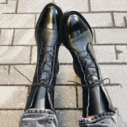 Milan – Unisex Leder-Schnürstiefel mit Glanzfinish