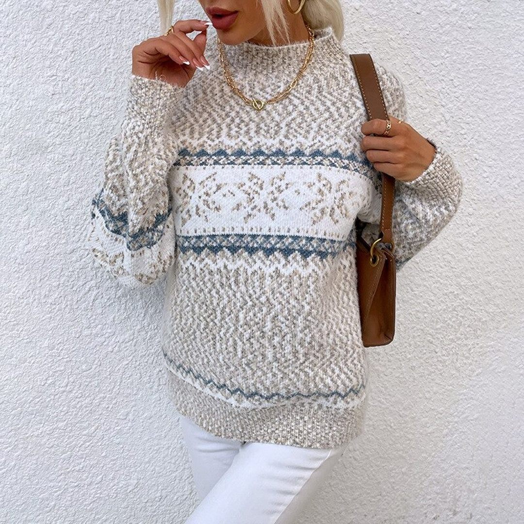 Selina - Damen Strickpullover mit Schneeflocken Muster