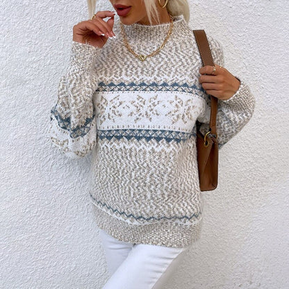 Selina - Damen Strickpullover mit Schneeflocken Muster