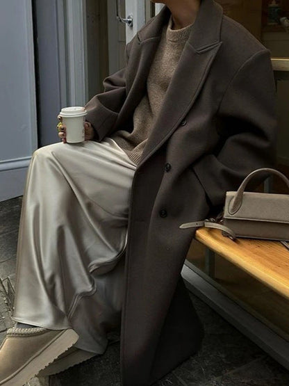 Helena – Oversized Damen Wollmantel mit Reverskragen