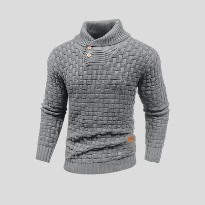 David - Herren Strickpullover mit Schalkragen Langarm