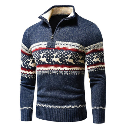 Leon - Herren Winter Strickpullover mit Rentiermuster