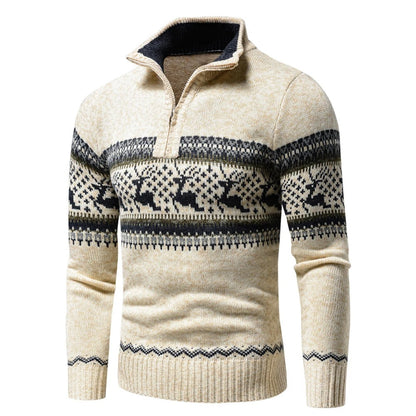 Leon - Herren Winter Strickpullover mit Rentiermuster