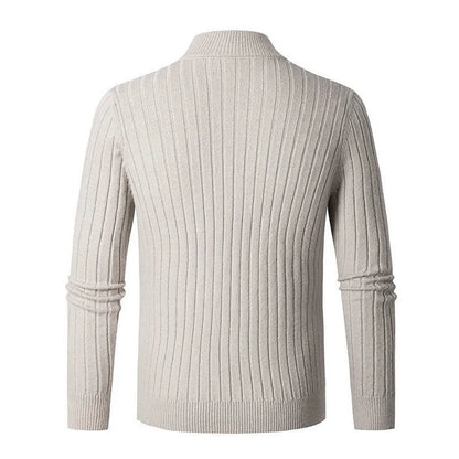 René - Herren Strickpullover mit Reißverschlusskragen