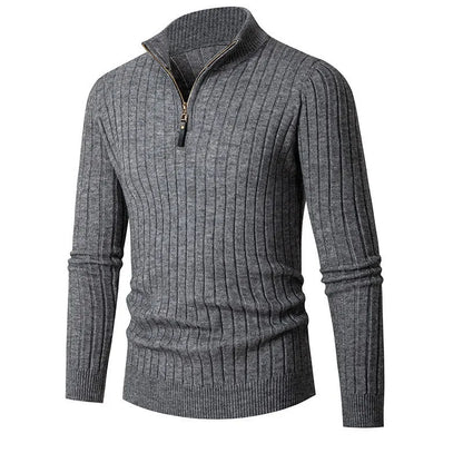 René - Herren Strickpullover mit Reißverschlusskragen