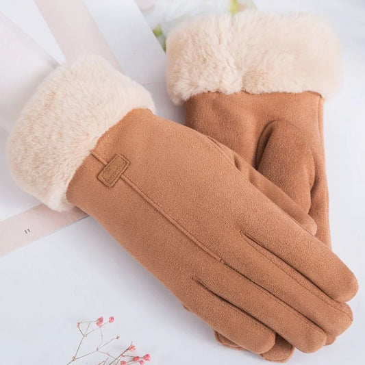 Clara – Weiche Winterhandschuhe mit Kunstfellfutter für Damen