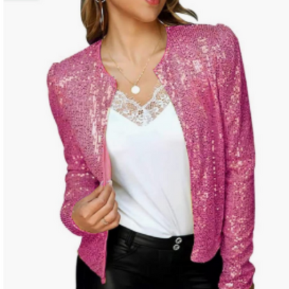 Lena – Glitzernde Pailletten Damenjacke