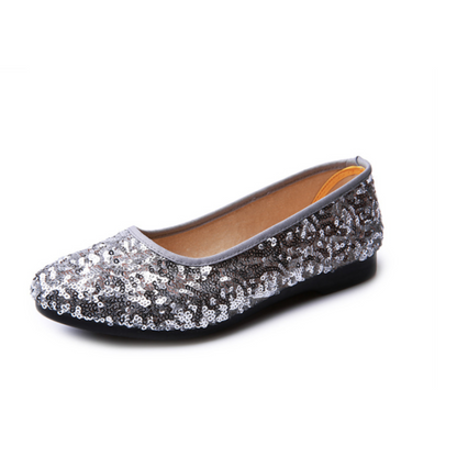 Lucia - Damen Ballerinas mit Pailletten und runder Spitze