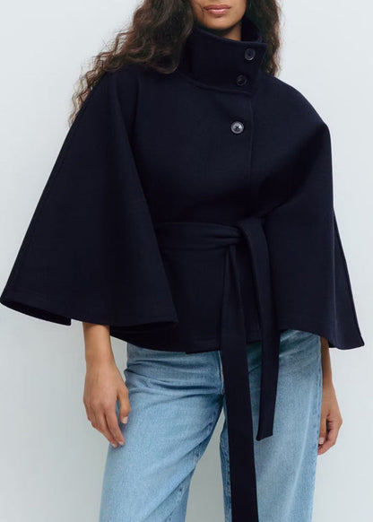 Amira - Damen Cape-Mantel mit Taillengürtel