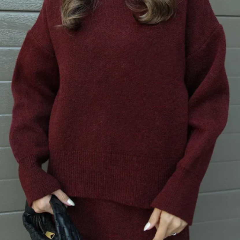 Isabelle - Damen Strickpullover mit Rock Set