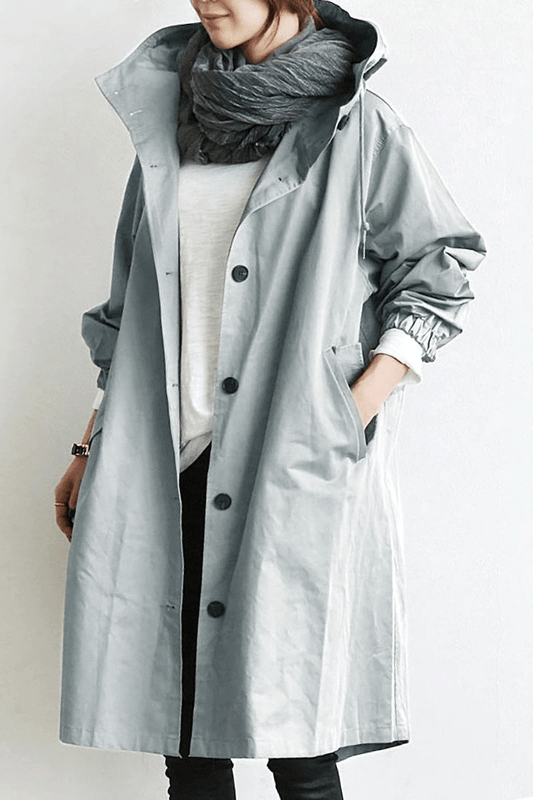 Laura – Oversize Damen Trenchcoat mit Kapuze