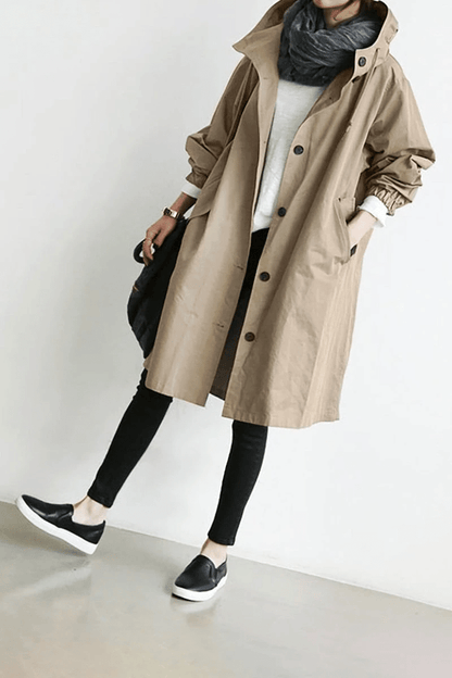 Laura – Oversize Damen Trenchcoat mit Kapuze