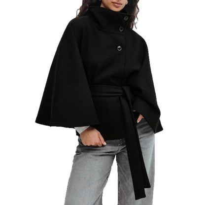 Amira - Damen Cape-Mantel mit Taillengürtel