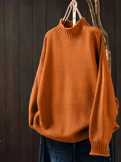 Amara - Damen Strickpullover mit Stehkragen und lockerem Schnitt