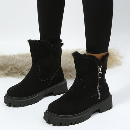 Elena - Damen Winterboots mit Fellfutter und Reißverschluss
