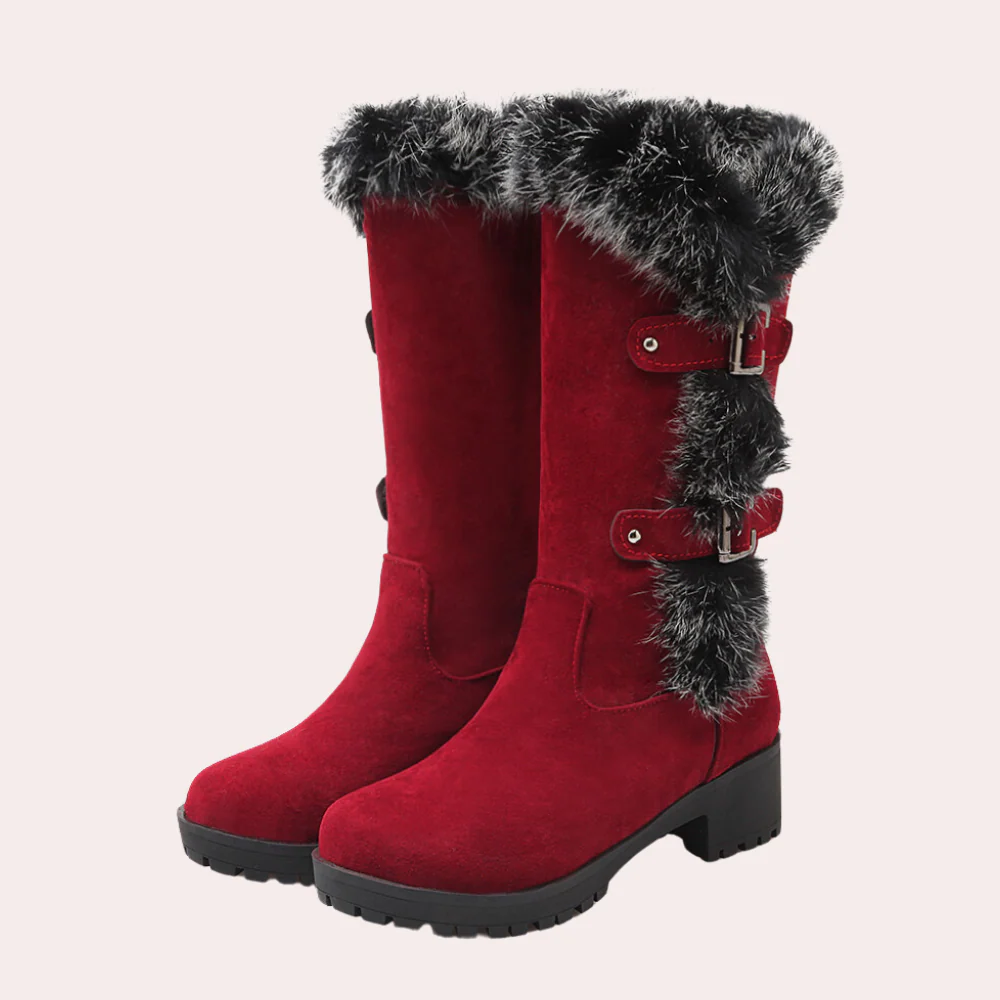Amelia - Damen Winterstiefel mit Kunstfell und Profilsohle