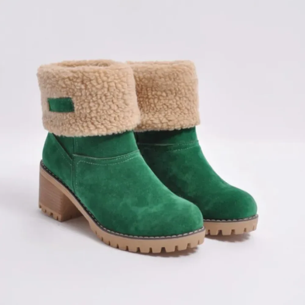 Clara - Damen Winterstiefeletten mit Absatz und Fellfutter