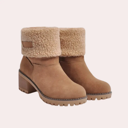 Clara - Damen Winterstiefeletten mit Absatz und Fellfutter