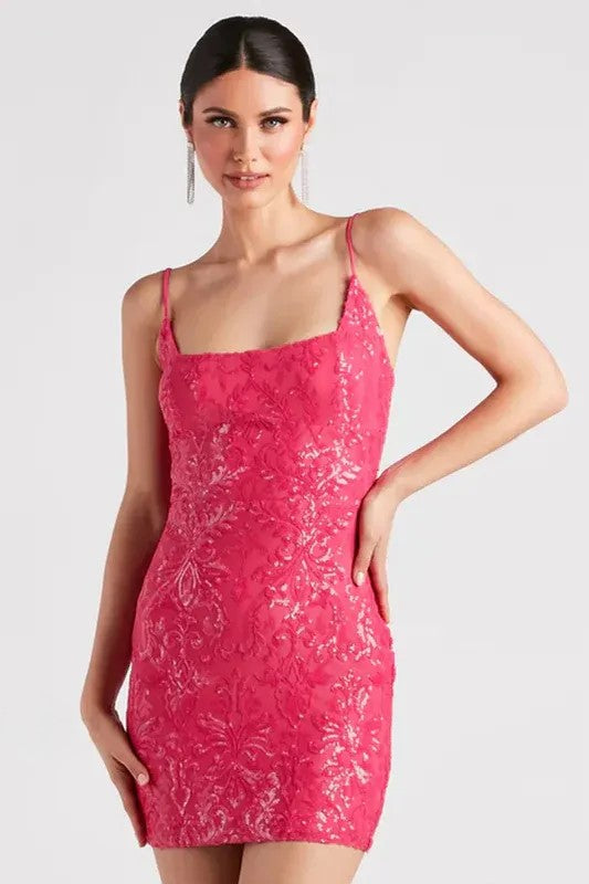 Elena – Glitzerndes Samt Damen Partykleid mit Pailletten