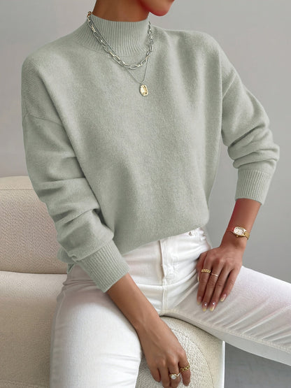 Amira - Damen Pullover mit Stehkragen aus Feinstrick