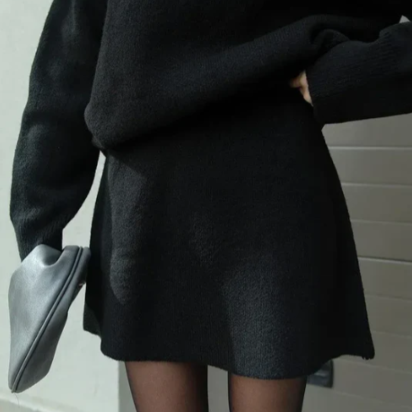 Isabelle - Damen Strickpullover mit Rock Set