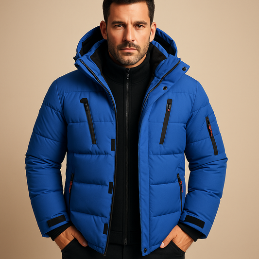 Niklas – Herren Winterjacke mit Kapuze und Reißverschlusstaschen