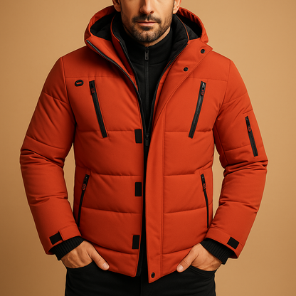 Niklas – Herren Winterjacke mit Kapuze und Reißverschlusstaschen
